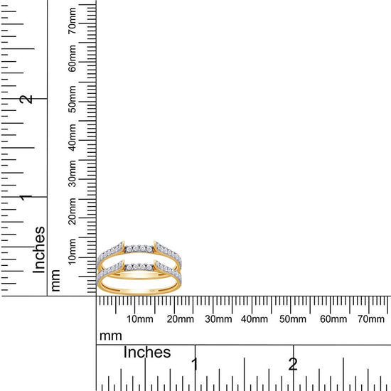 Load image into Gallery viewer, Round Cut Lab Created Moissanite Diamond Cathedral Enhancer Ring Guard For Women In 14K Gold Over Sterling Silver
