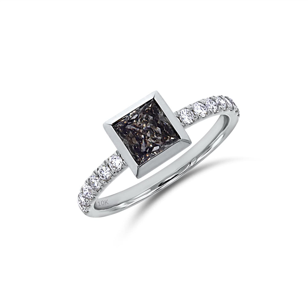 
                      
                        1.05 Ct Black Princess And 0.30 Ct G Color Round Cut IGI Certified Lab Grown Diamond Eternity Solitaire Engagement Ring In 10K Or 14K Solid Gold
                      
                    