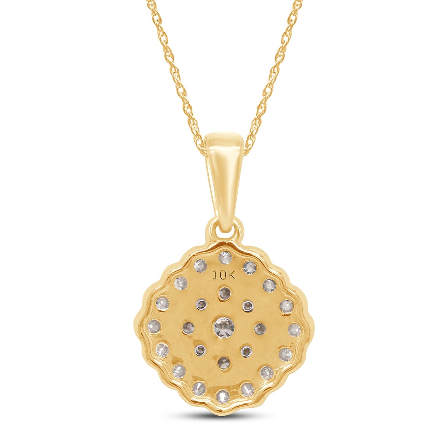 Load image into Gallery viewer, 1/2 Carat Lab Created Moissanite Diamond Halo Cluster Pendant Necklace In 10K or 14K Solid Gold For Women (0.50 Cttw)
