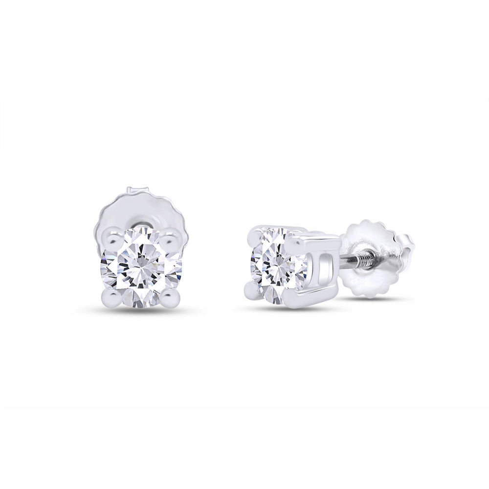 0.08ct to 1/2ct Lab Grown Diamond Round Stud Earrings for Women in 14k Gold (F-G Color, SI-I Clarity) Prong Set Round Cut Screw Back Studs