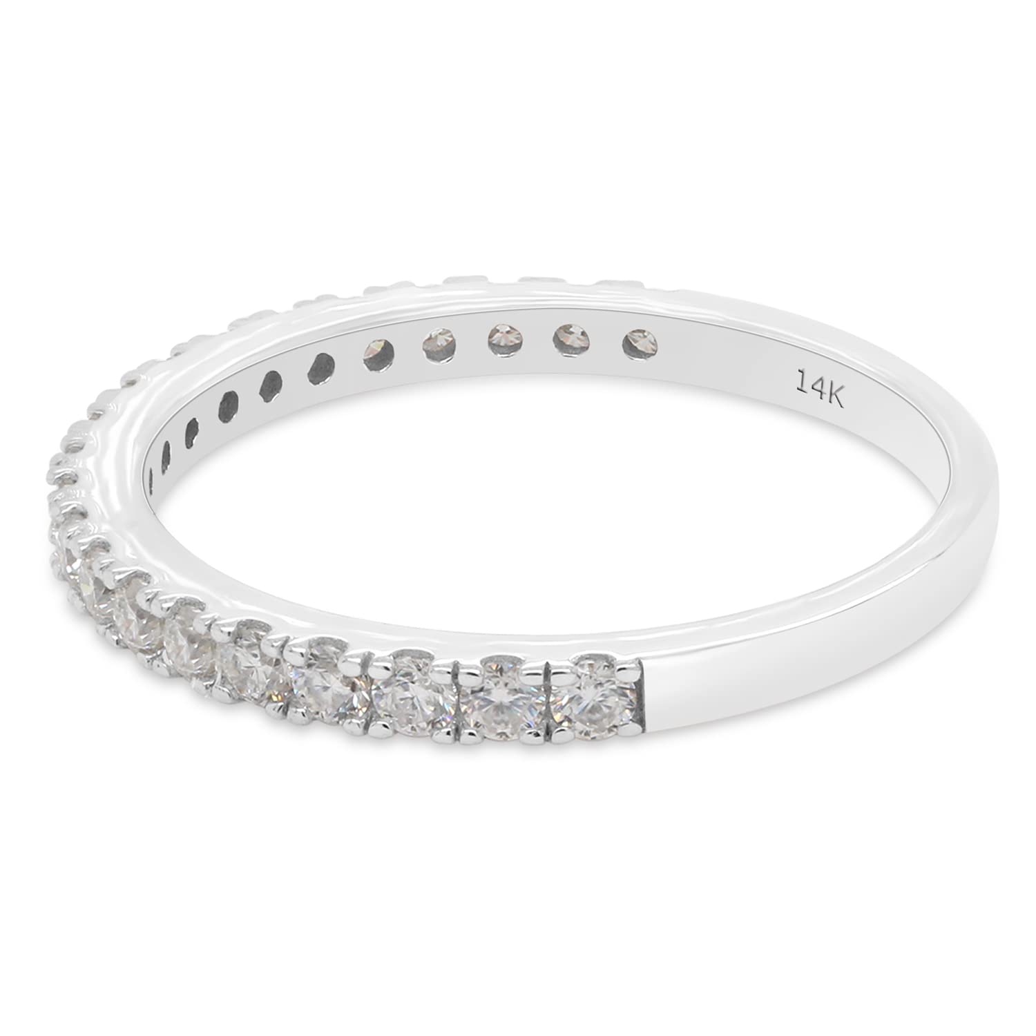 2/5 Carat Lab Created Moissanite Half Eternity Band Ring