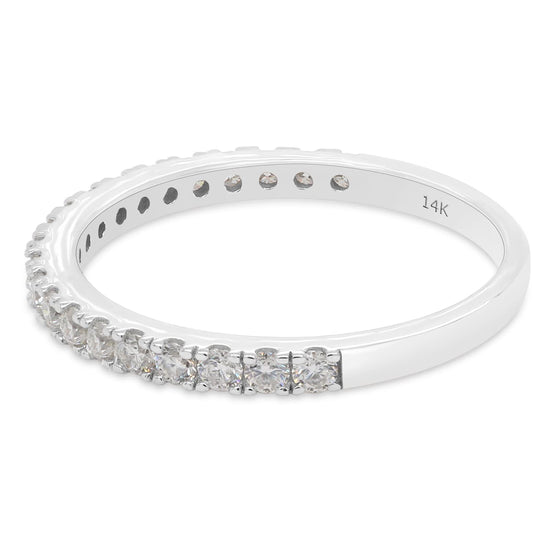 2/5 Carat Round Cut Lab Created Moissanite Diamond Half Eternity Wedding Band Ring in 10K or 14K Solid Gold ( 0.40 Cttw)