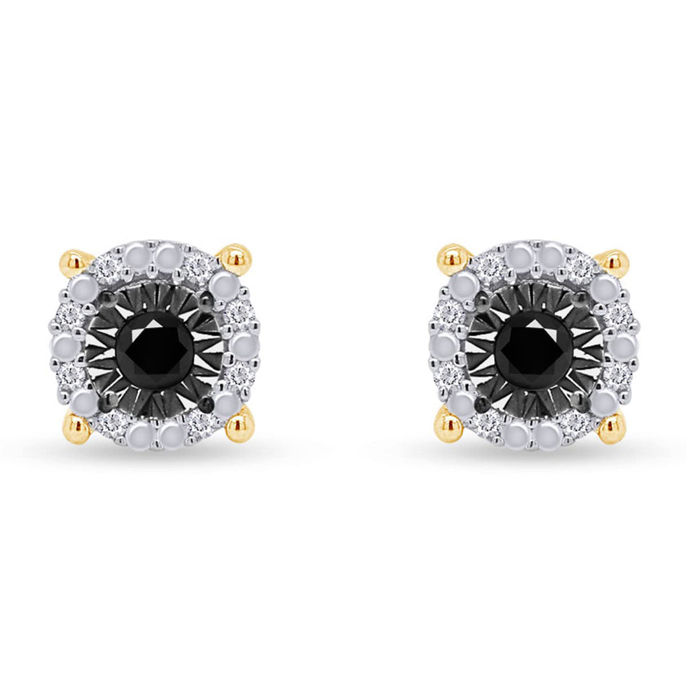 
                      
                        Round White Natural Diamond Miracle-Set Halo Cluster Stud Earrings In 14k Gold Plated 925 Sterling Silver Jewelry For Women (0.25 Cttw)
                      
                    