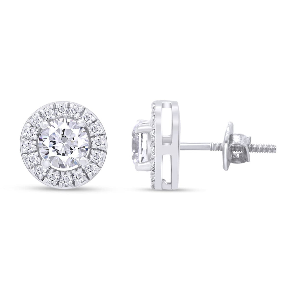 
                      
                        1.60 Carat Round Cut Lab Created Moissanite Diamond Halo Stud Earrings In 10k Or 14k Solid Gold Jewelry For Women
                      
                    