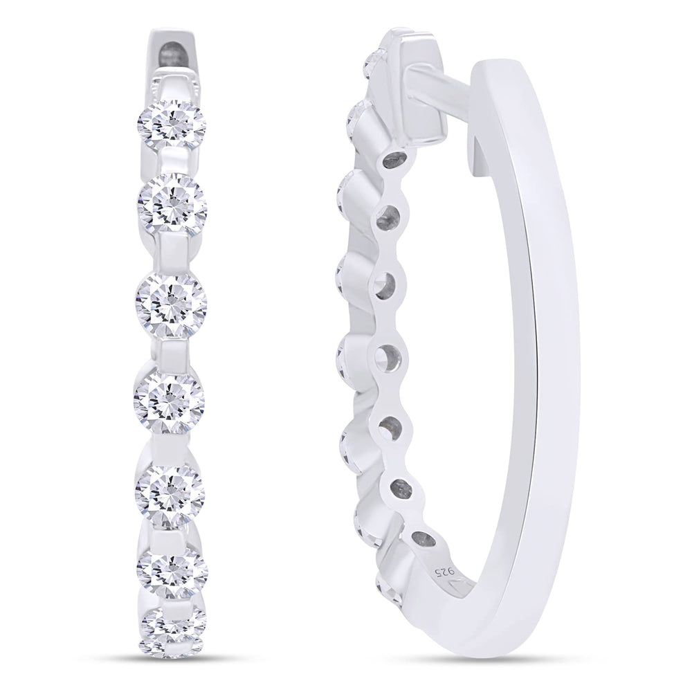 
                      
                        1/2 Carat Lab Created Moissanite Diamond Huggie Hoop Earrings In 925 Sterling Silver Jewelry For Women (0.50 Cttw)
                      
                    