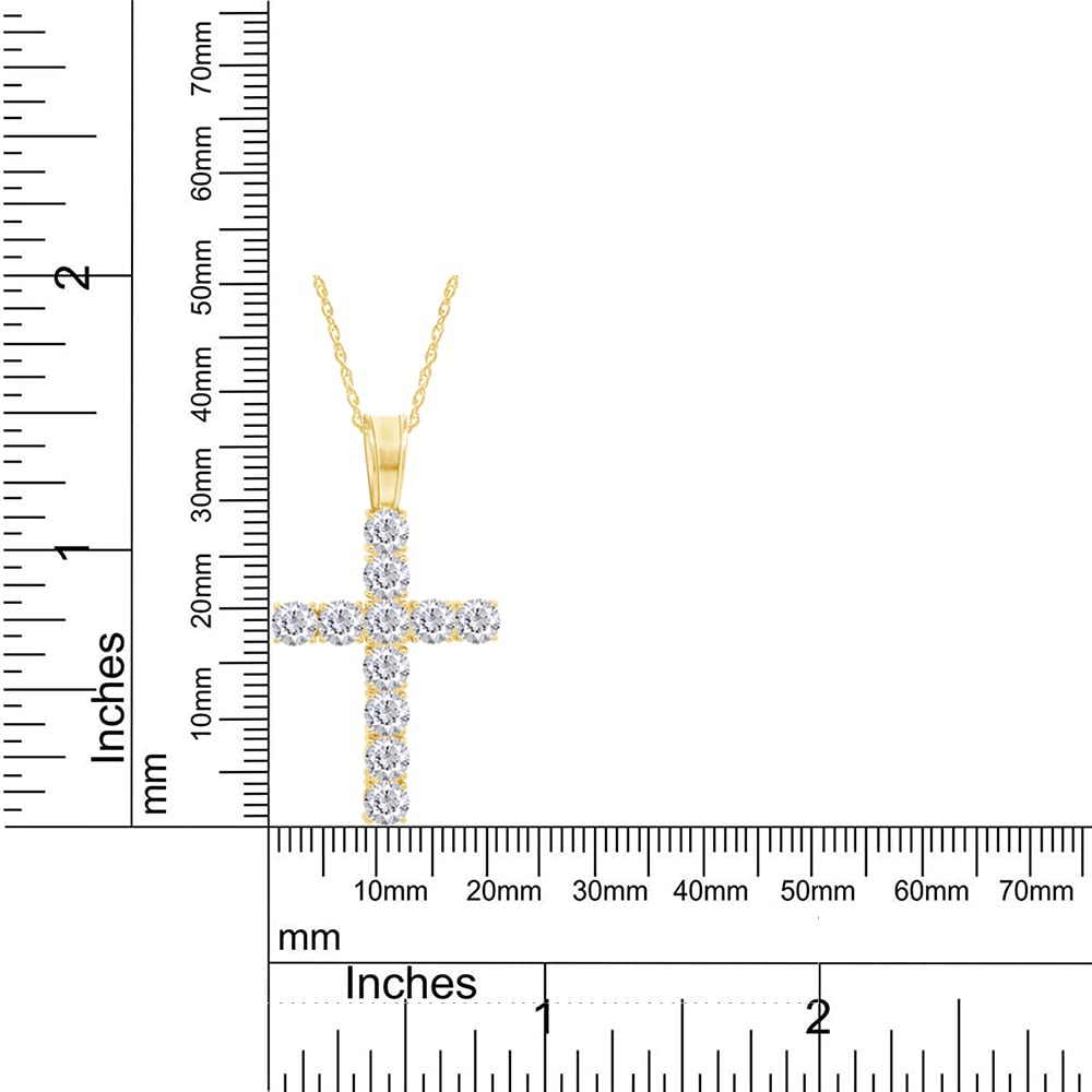 2 1/2 Carat Moissanite Cross Pendant For Men Women In 925 Sterling Silver (2.50 Cttw)