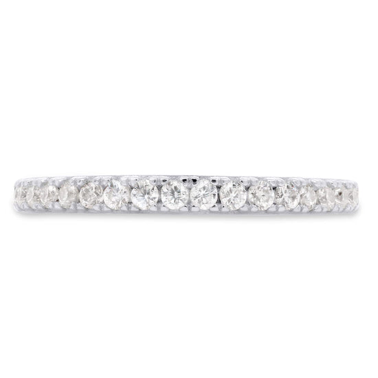 1/4 Carat Round Lab Created Moissanite Diamond Half Eternity Wedding Band Ring For Women In 925 Sterling Silver
