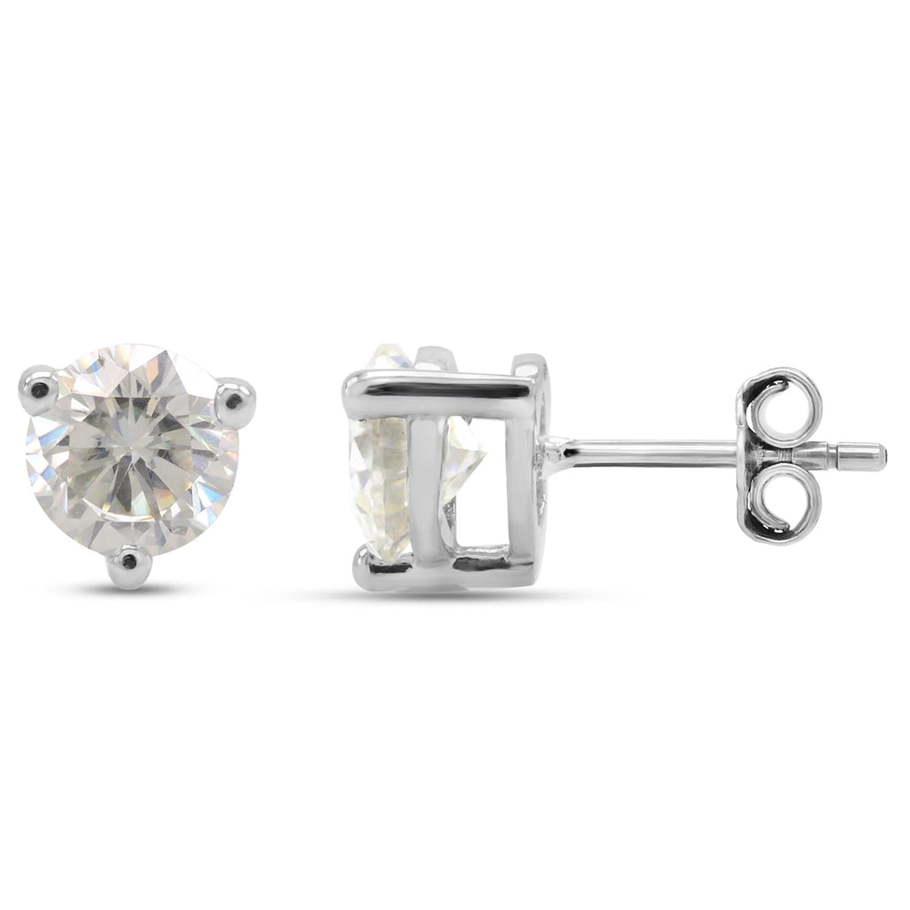 
                      
                        6MM Round Cut Lab Created Moissanite Diamond Solitaire Stud Earrings In 925 Sterling Silver Jewelry For Women (1.50 Cttw)
                      
                    