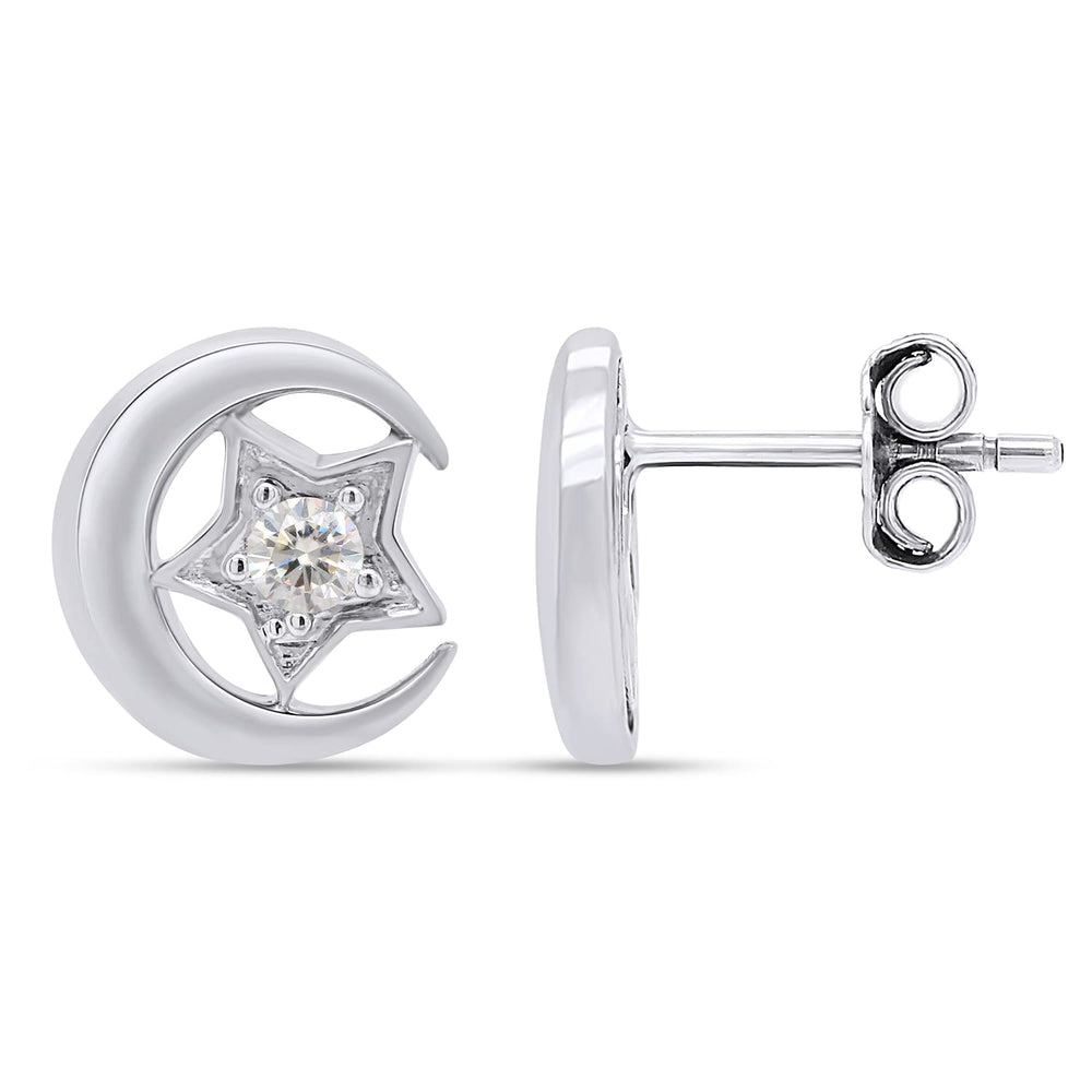 
                      
                        1/10 Carat Lab Created Moissanite Diamond Push Back Star Moon Stud Earrings In 925 Sterling Silver (3.25 Cttw)
                      
                    