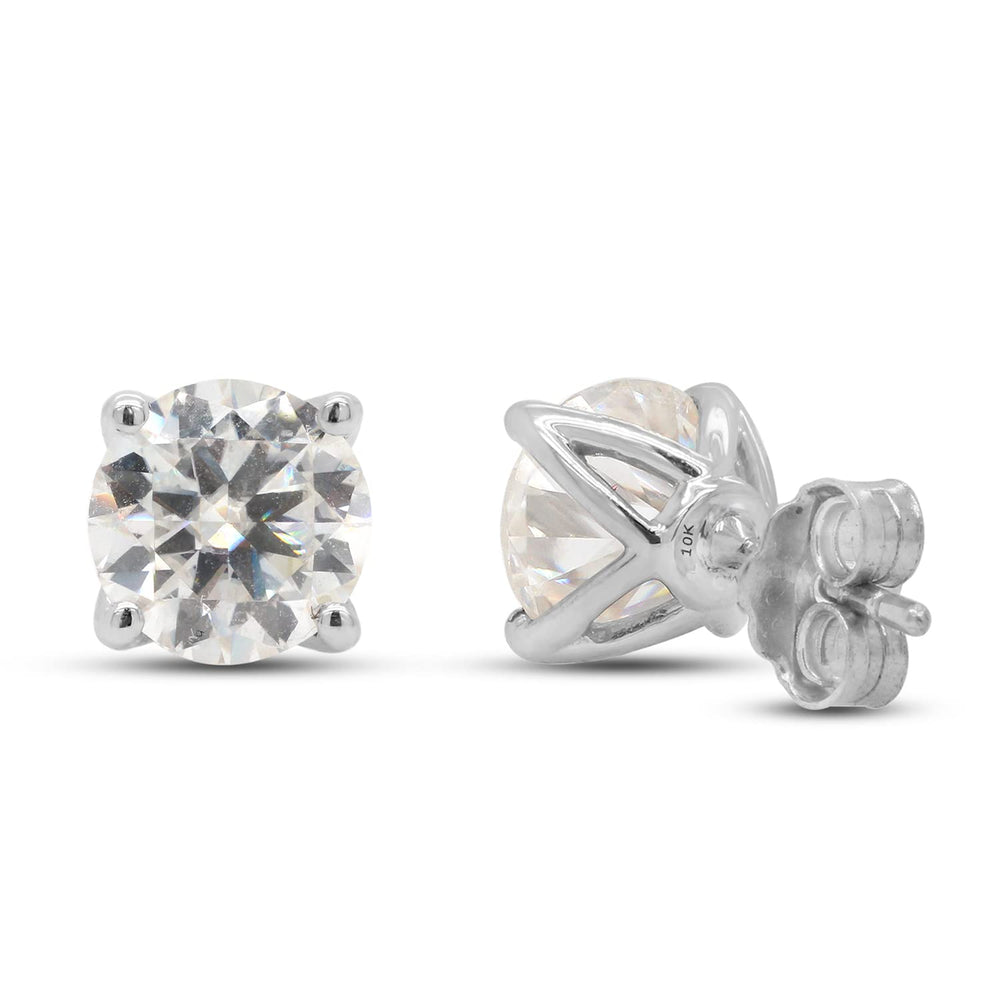 
                      
                        3.50 Carat 8MM Round Cut Lab Created Moissanite Diamond Solitaire Stud Earrings In 10K Solid Gold
                      
                    