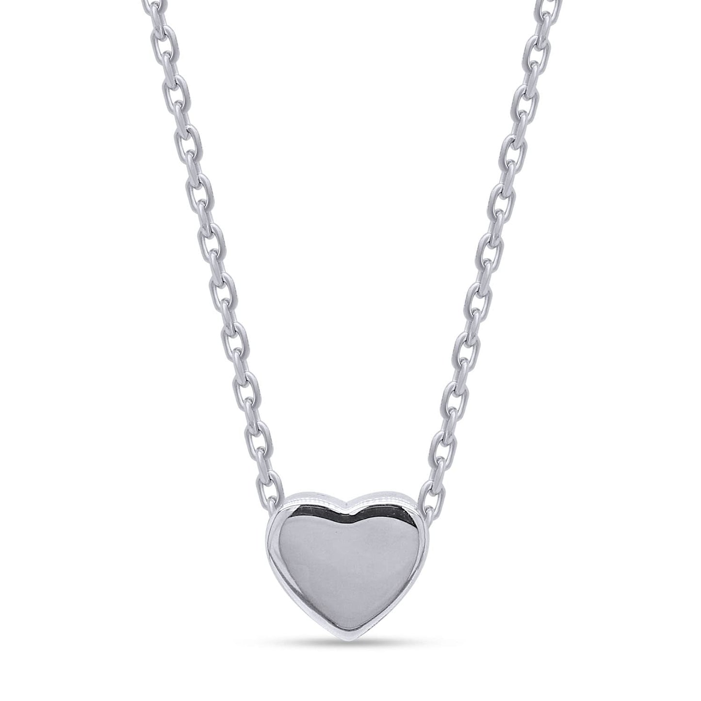 Minimalistic 14k Gold Over Sterling Silver Tiny Floating Heart Pendant Necklace 18" Chain