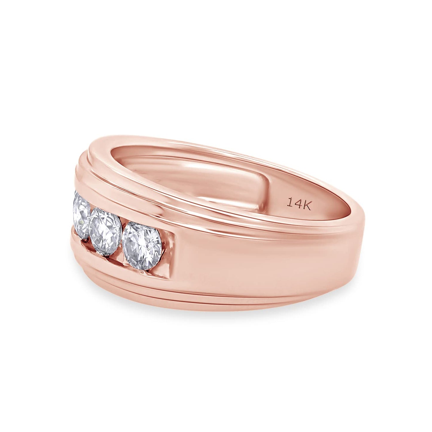 1.00 Carat Lab Created Moissanite Diamond Channel Set Men's Anniversary Wedding Band Ring In 10K Or 14K Solid Gold