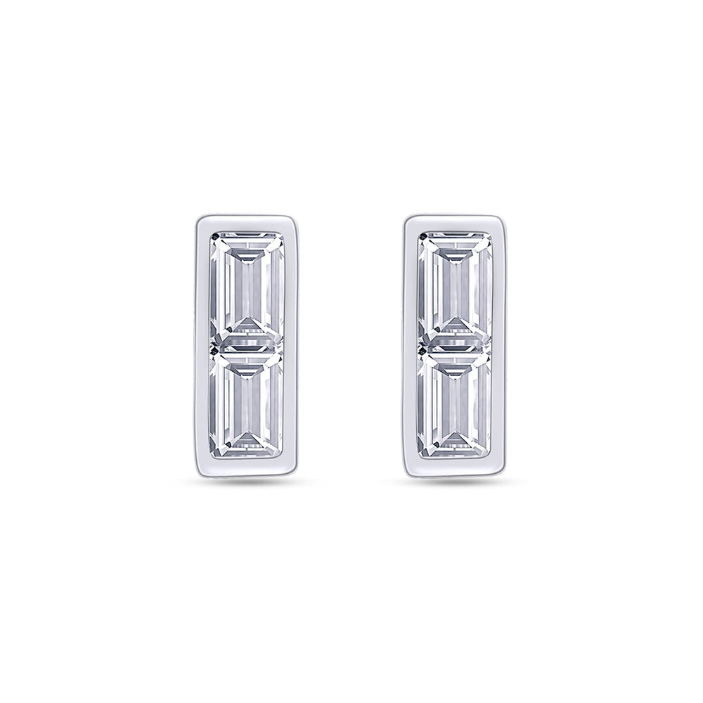 
                      
                        4/5 Carat Emerald Cut Lab Created Moissanite Diamond Push Back Crawler Stud Earrings In 925 Sterling Silver (0.80 Cttw)
                      
                    