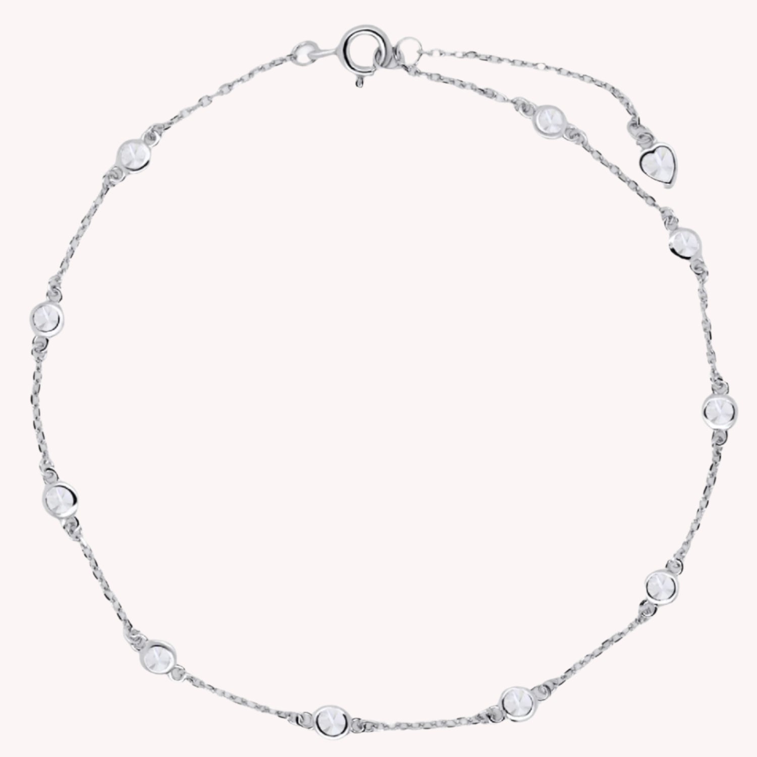 Station Anklet Moissanite Diamond