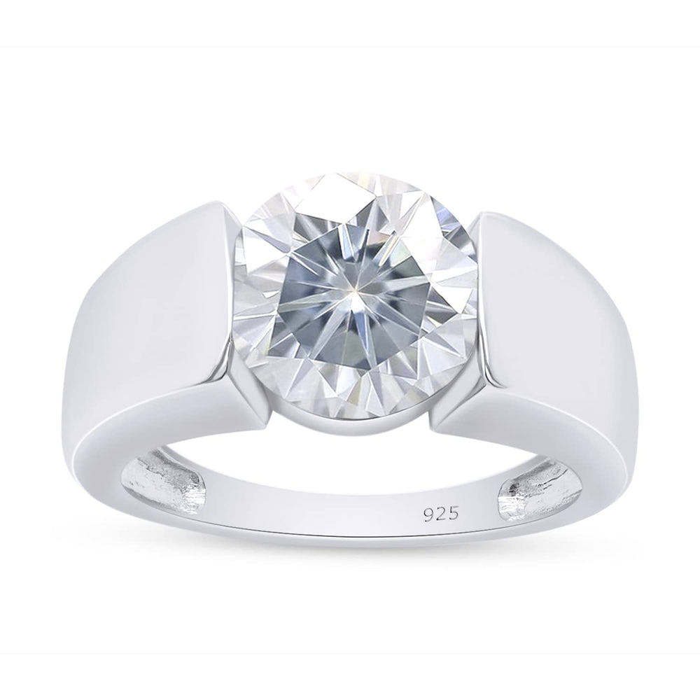 
                      
                        2.50 Carat 9MM Round Lab Created Moissanite Diamond Solitaire Ring for Men & Women In 925 Sterling Silver
                      
                    