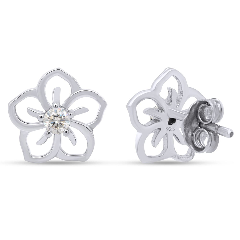 
                      
                        1/10 Carat Lab Created Moissanite Diamond Push Back Flower Stud Earrings In 925 Sterling Silver (0.10 Cttw)
                      
                    