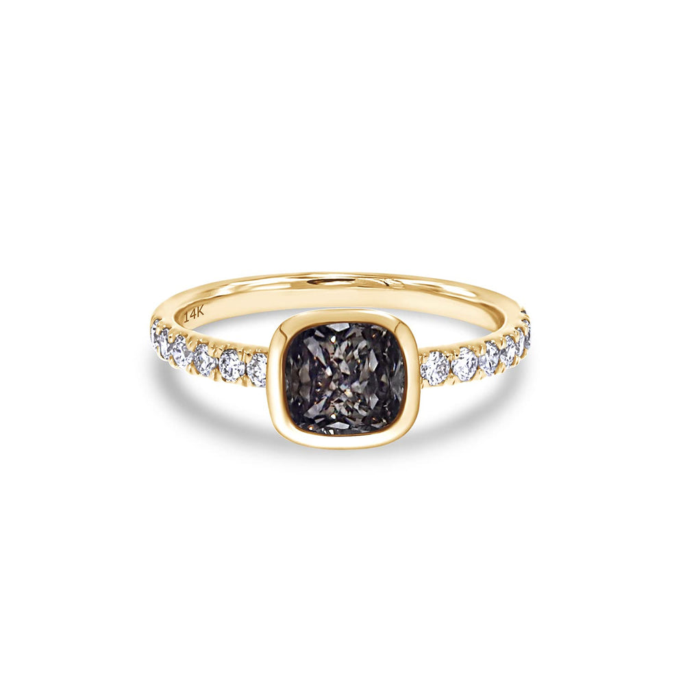 
                      
                        1.15 Ct Black Cushion And 0.30 Ct G Color Round Cut IGI Certified Lab Grown Diamond Eternity Solitaire Engagement Ring In 10K Or 14K Solid Gold
                      
                    