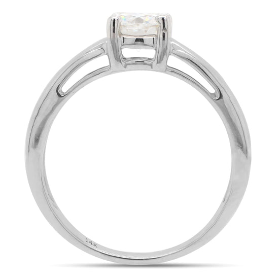 Load image into Gallery viewer, 1 Carat 6.5MM Round Cut Lab Created Moissanite Diamond Solitaire Engagement Rings for Women in 10K or 14K Solid Gold
