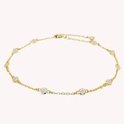 Station Anklet Moissanite Diamond