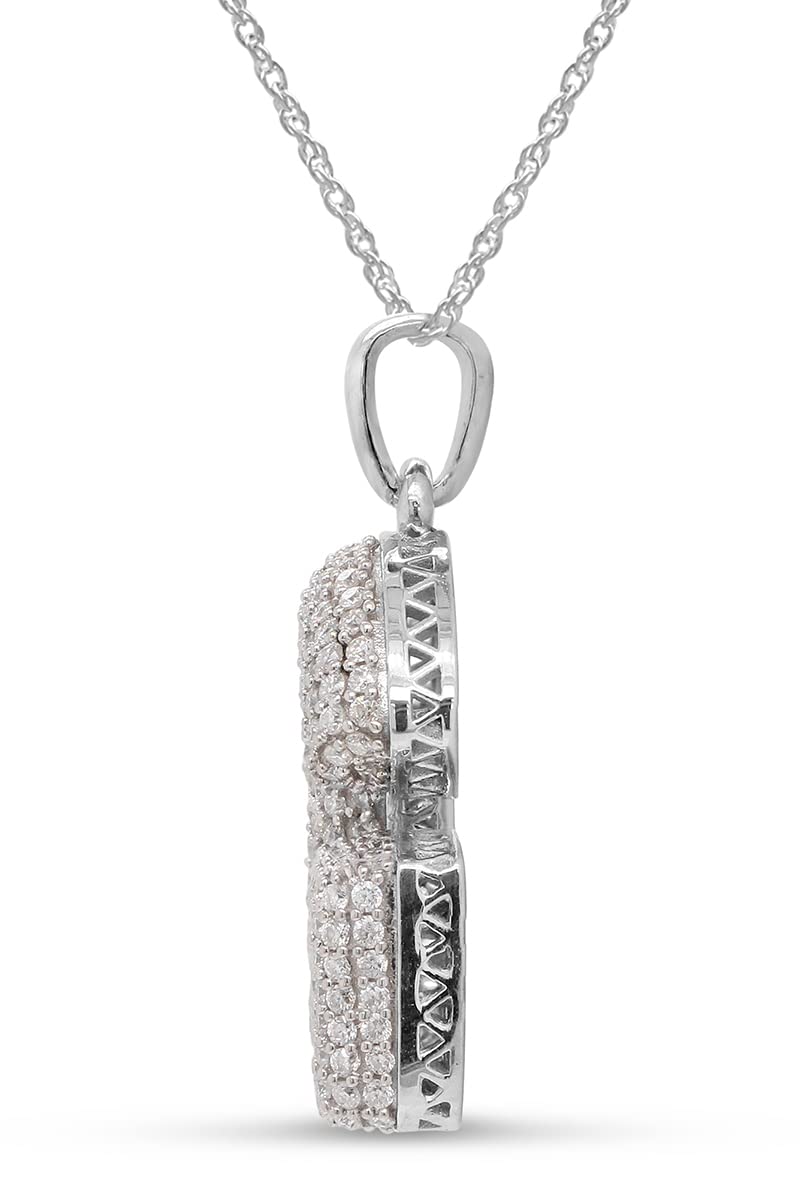 1 1/8 Carat Lab Created Moissanite Diamond Initial Bubble Letter "G" Pendant Necklace In 925 Sterling Silver (1.13 Cttw)