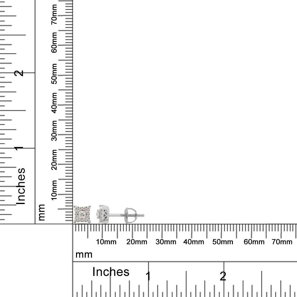 
                      
                        1/5 ct.t.w Princess & Round Cut Lab Created Moissanite Diamond Halo Stud Earrings In 925 Sterling Silver (0.20 Cttw)
                      
                    