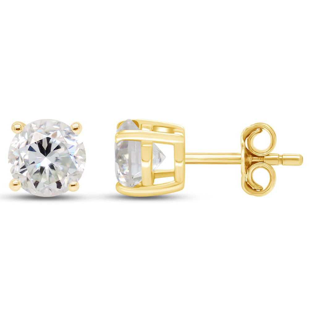 
                      
                        6 Carat 9.5MM Round Cut Lab Created Moissanite Diamond Solitaire Stud Earrings In 10K Or 14K Solid Gold
                      
                    