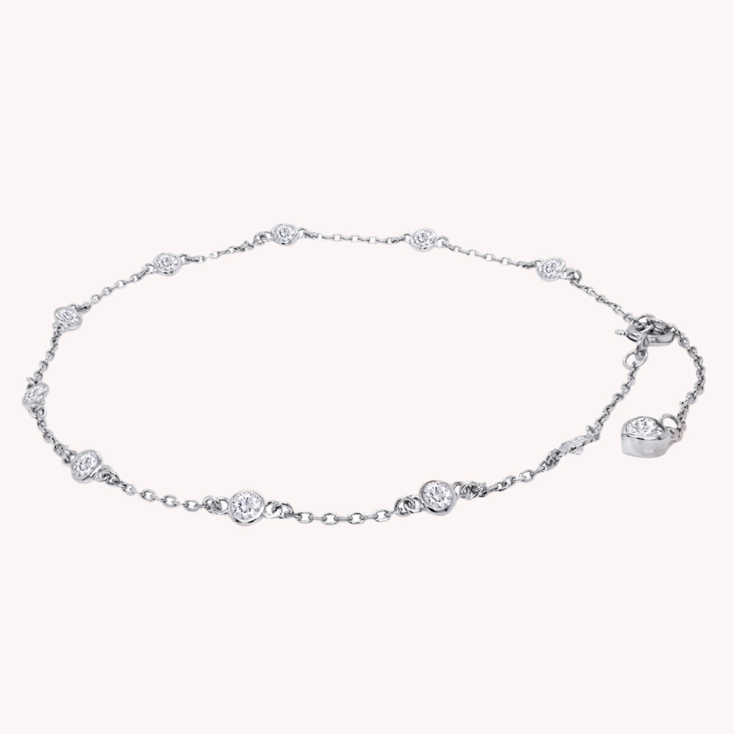 Station Anklet Moissanite Diamond