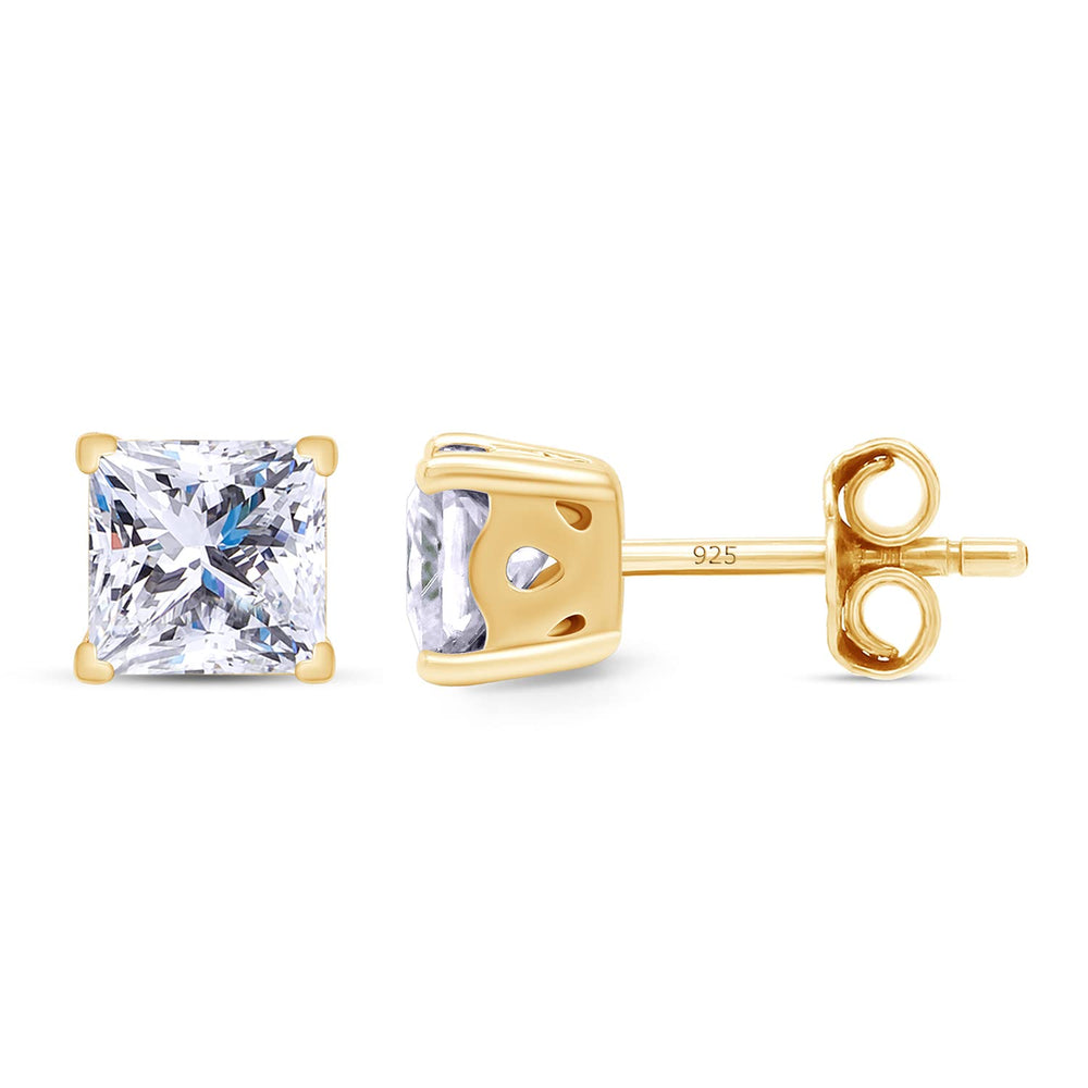 
                      
                        1 Carat Princess Cut Lab Created Moissanite Diamond Solitaire Stud Earrings In 925 Sterling Silver For Women
                      
                    