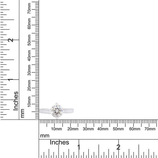 1.00 Carat Round Cut Lab Created Moissanite Diamond Solitaire Engagement Ring in 925 Sterling Silver