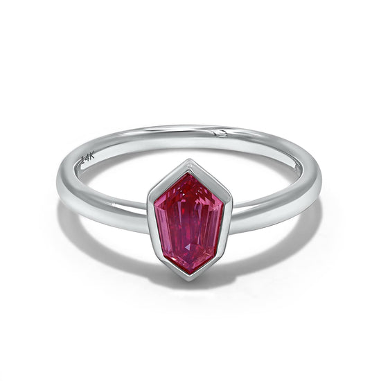 0.85 Carat Kite Shape Pink IGI Certified Lab Grown Diamond Bezel Set Solitaire Engagement Wedding Ring For Women In 10K Or 14K Solid Gold