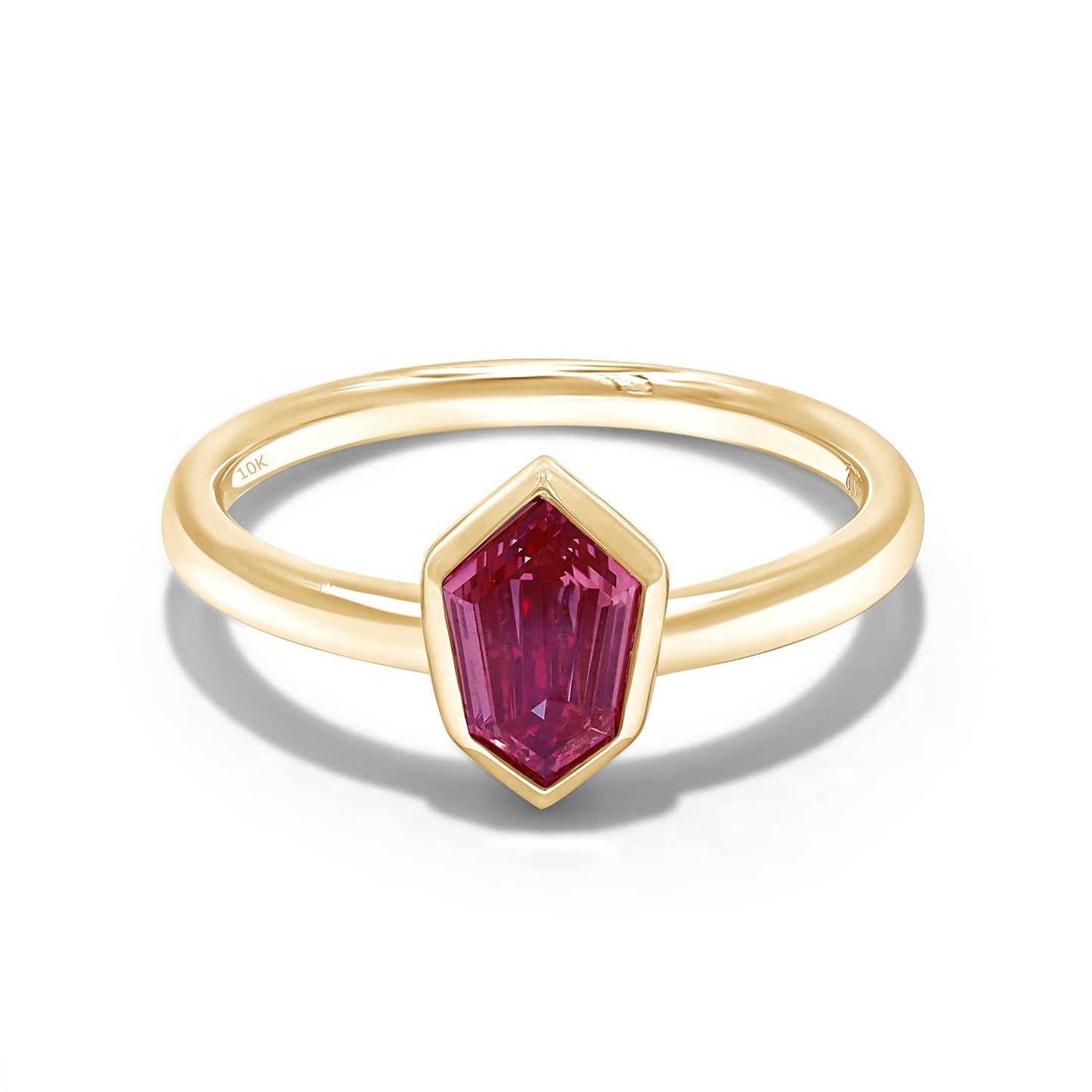 0.85 Carat Kite Shape Pink IGI Certified Lab Grown Diamond Bezel Set Solitaire Engagement Wedding Ring For Women In 10K Or 14K Solid Gold