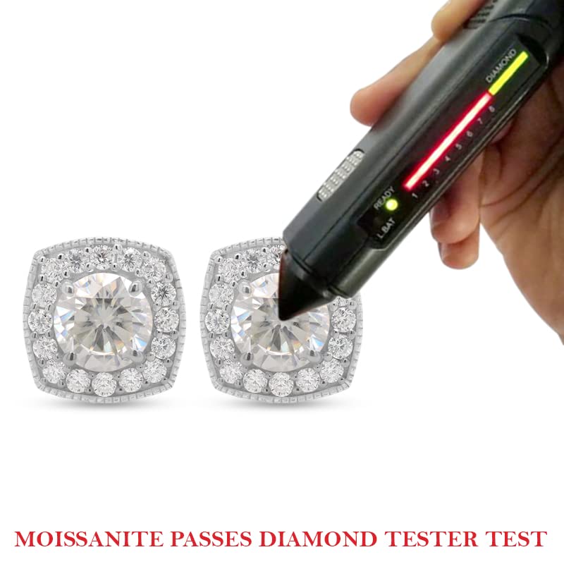 
                      
                        1.90 Carat Center 6MM Round Cut Lab Created Moissanite Diamond Milgrain Halo Stud Earrings In 10K Or 14K Solid Gold
                      
                    