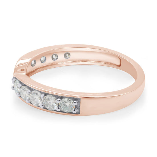 0.50 Carat Round Cut Lab Created Moissanite Diamond 2.3MM Width Half Eternity Wedding Band Ring In 925 Sterling Silver