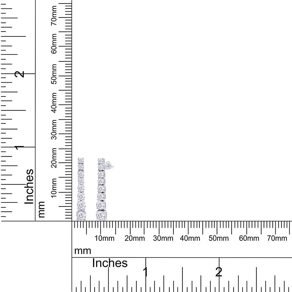 
                      
                        1 Carat Round Lab Created Moissanite Diamond Push Back Linear Drop Stud Earrings In 925 Sterling Silver (VVS1 Clarity, 1 Cttw)
                      
                    