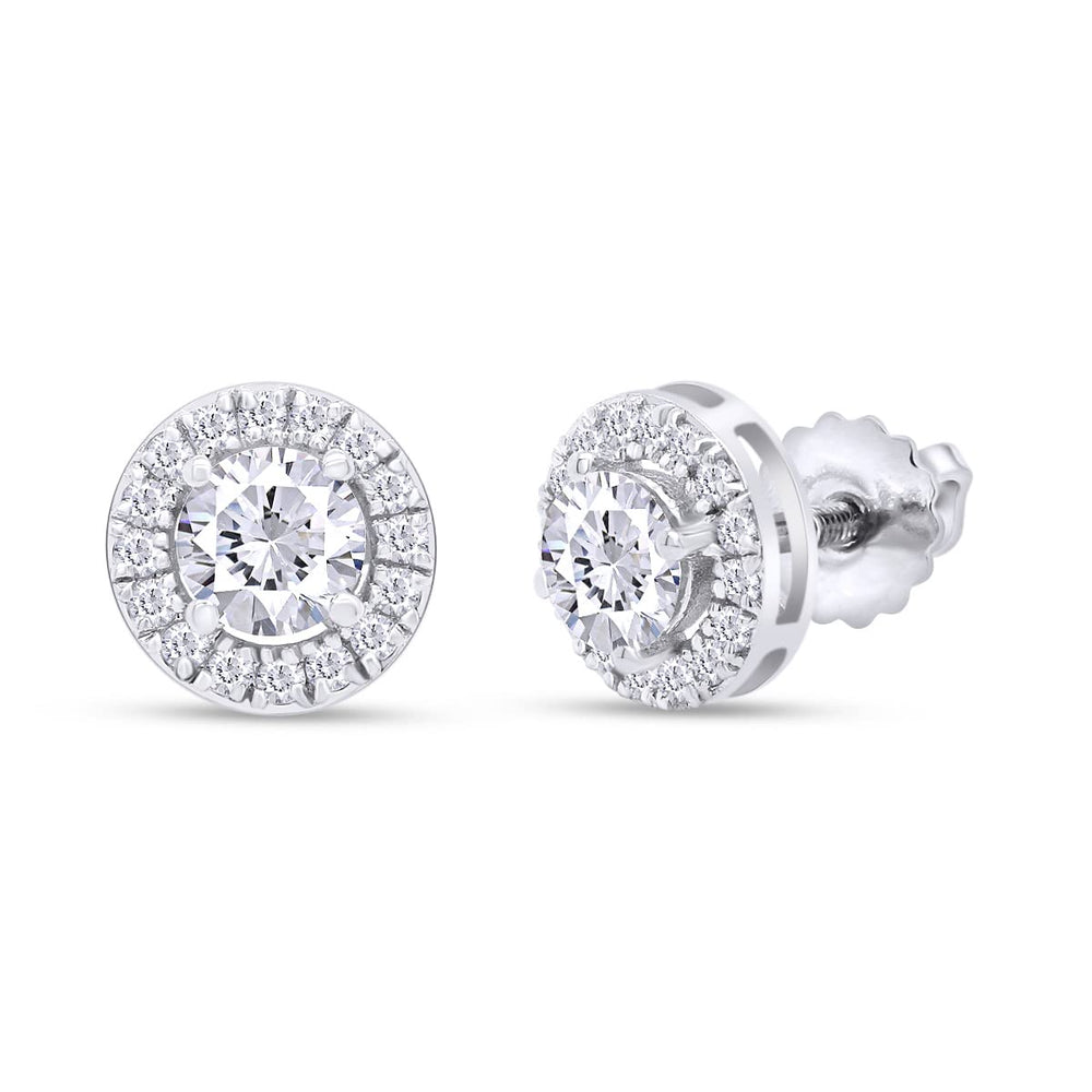 
                      
                        1.60 Carat Round Cut Lab Created Moissanite Diamond Halo Stud Earrings In 10k Or 14k Solid Gold Jewelry For Women
                      
                    