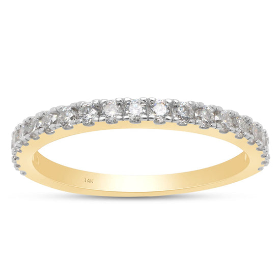 Load image into Gallery viewer, 2/5 Carat Round Cut Lab Created Moissanite Diamond Half Eternity Wedding Band Ring in 10K or 14K Solid Gold ( 0.40 Cttw)
