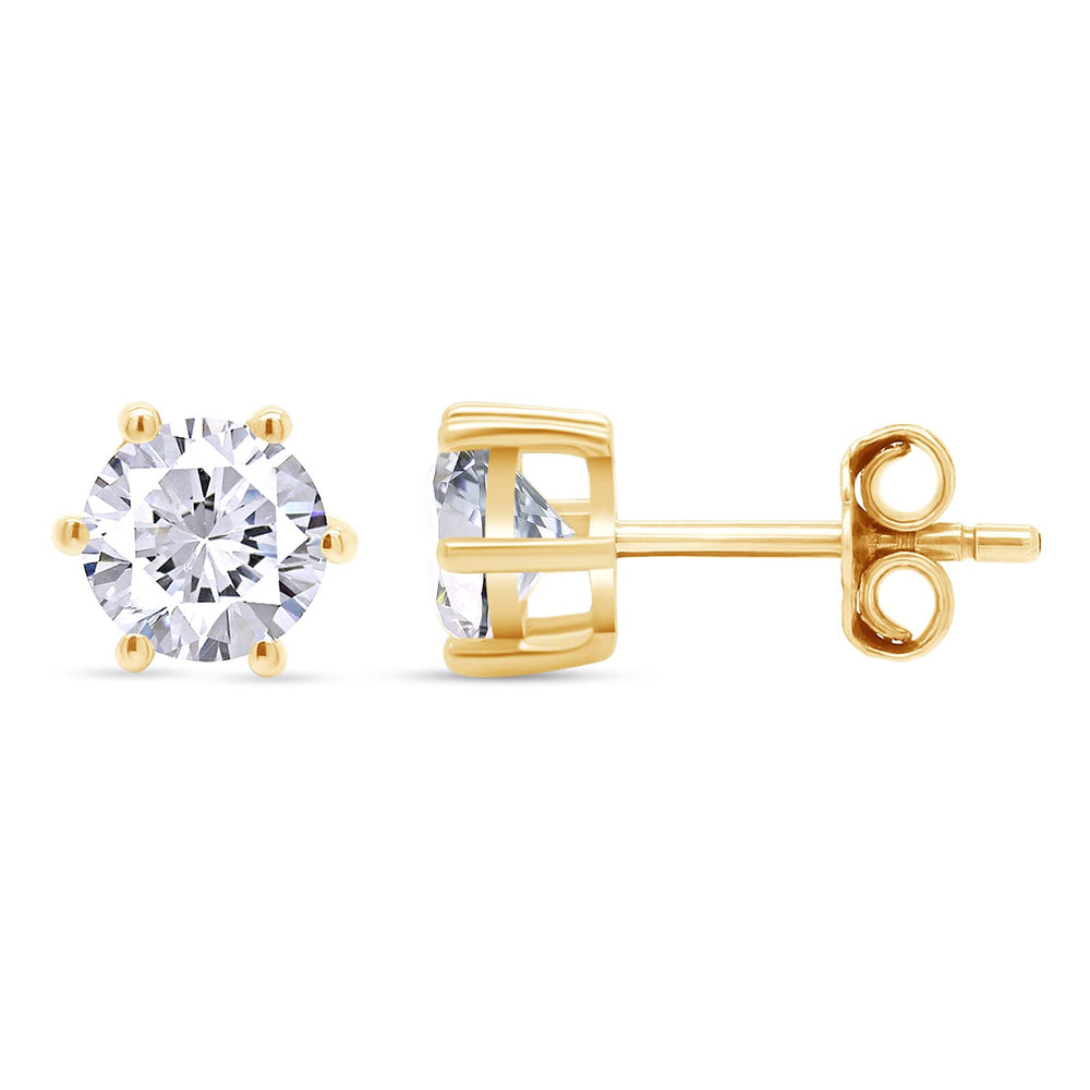 
                      
                        1 Carat 5MM Round Cut Lab Created Diamond Moissanite Solitaire Stud Earrings For Women In 925 Sterling Silver
                      
                    