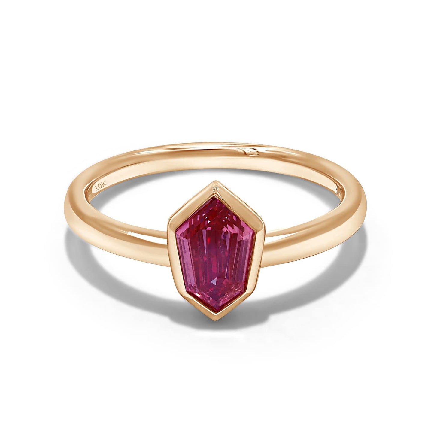 0.85 Carat Kite Shape Pink IGI Certified Lab Grown Diamond Bezel Set Solitaire Engagement Wedding Ring For Women In 10K Or 14K Solid Gold