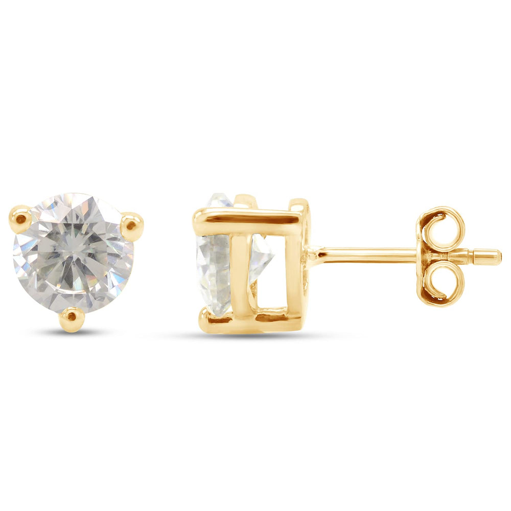 
                      
                        1 1/2 Carat 6MM Round Cut Lab Created Moissanite Diamond Solitaire Stud Earrings In 10K Or 14K Solid Gold (1.50 Cttw)
                      
                    