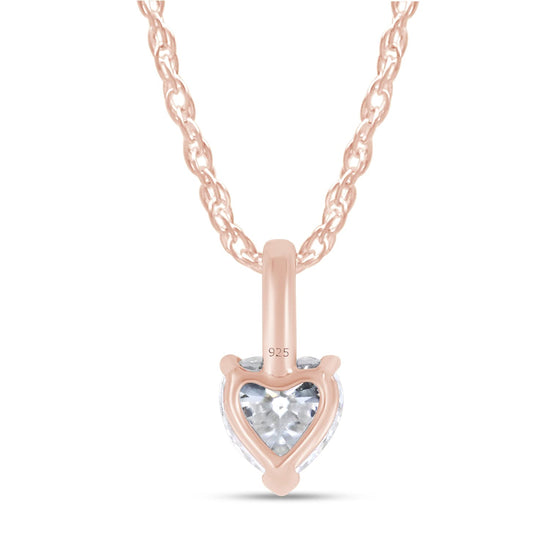 Load image into Gallery viewer, 1/2 Carat Heart Cut Lab Created Moissanite Diamond Solitaire Pendant Necklace In 925 Sterling Silver (0.50 Cttw)
