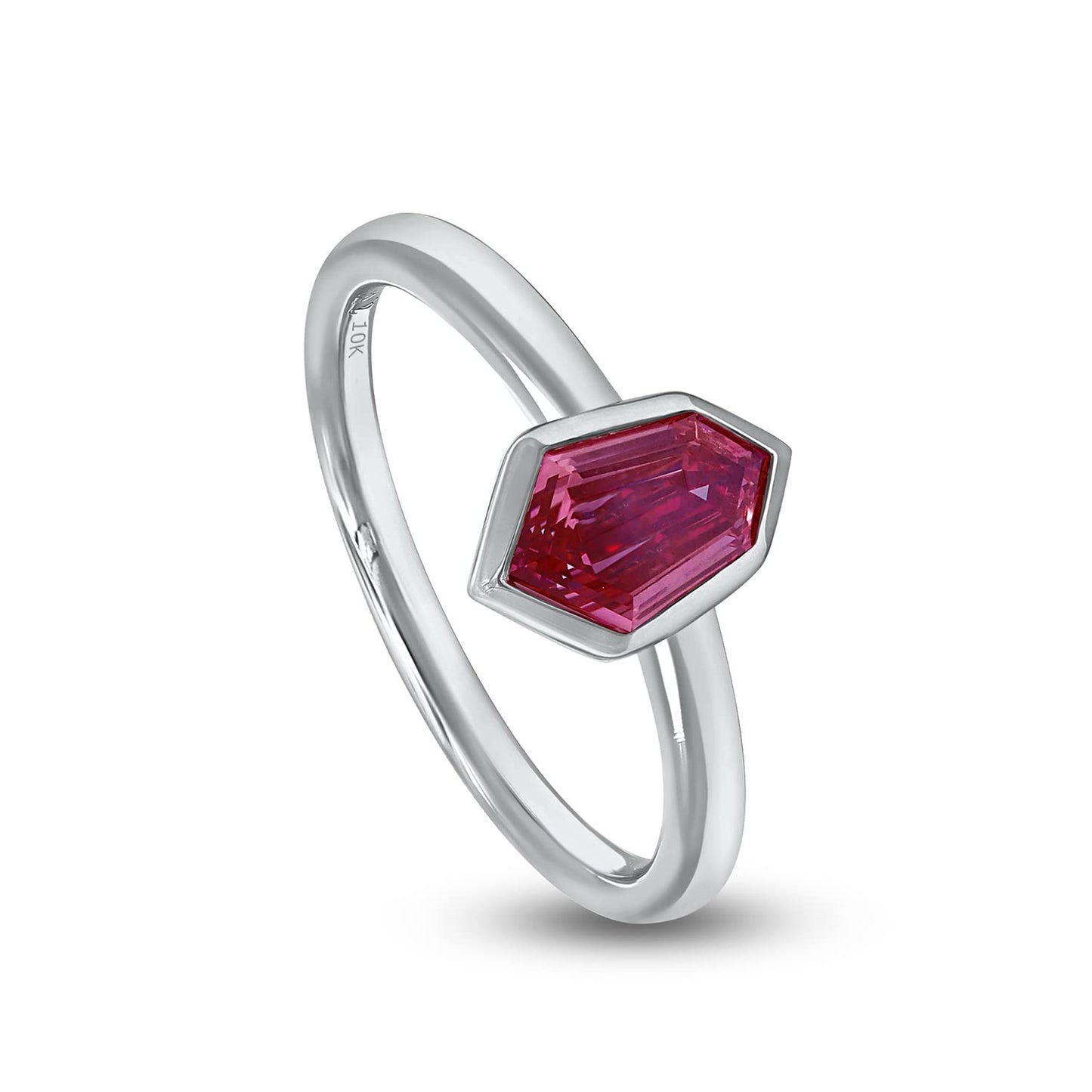 0.85 Carat Kite Shape Pink IGI Certified Lab Grown Diamond Bezel Set Solitaire Engagement Wedding Ring For Women In 10K Or 14K Solid Gold