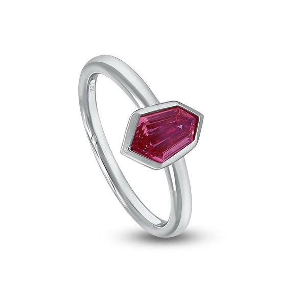 0.85 Carat Kite Shape Pink IGI Certified Lab Grown Diamond Bezel Set Solitaire Engagement Wedding Ring For Women In 10K Or 14K Solid Gold