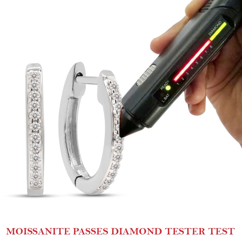 
                      
                        1/4 Carat Lab Created Moissanite Diamond Half Eternity Hoop Earrings In 925 Sterling Silver (0.25 Cttw)
                      
                    