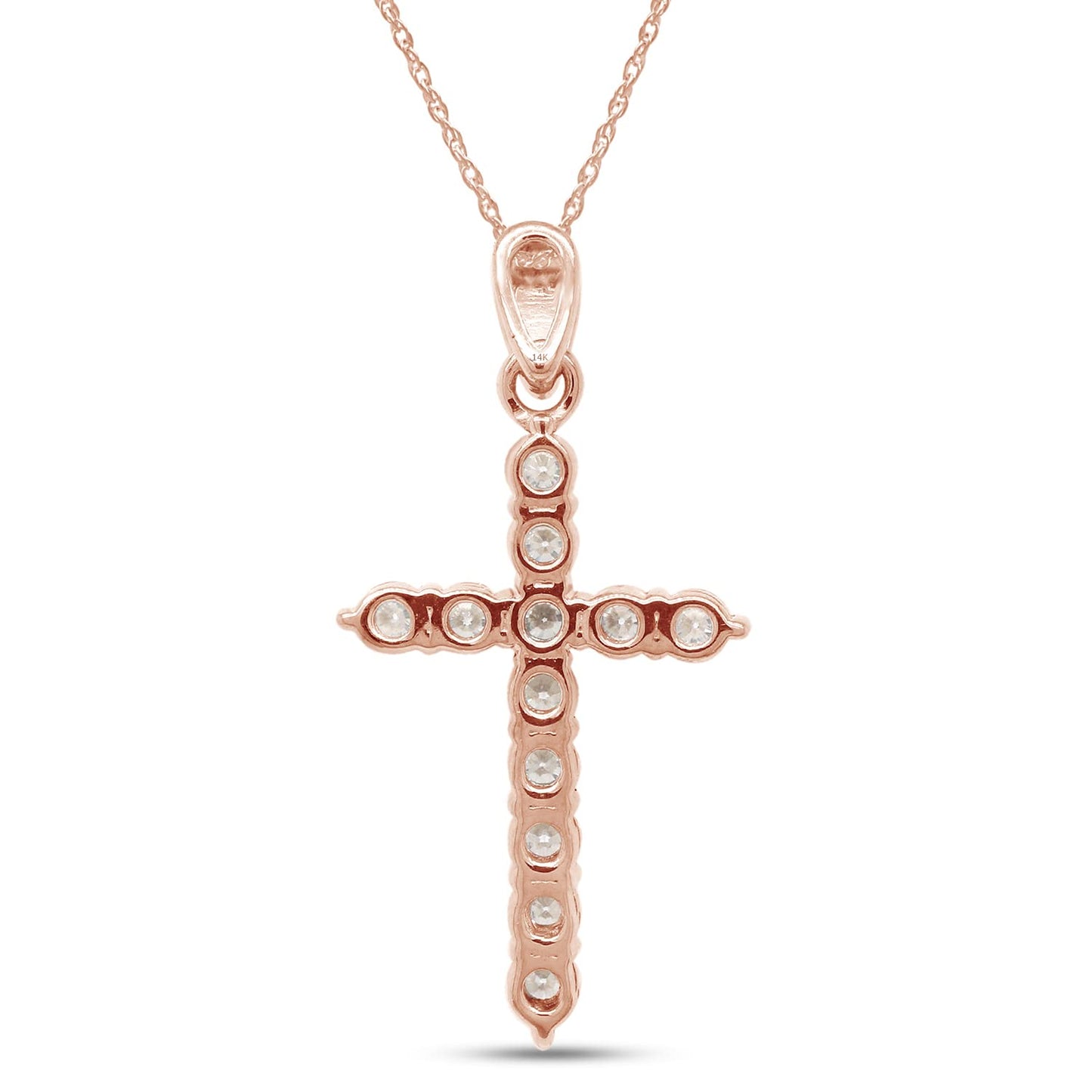 1 1/10 Carat Lab Created Moissanite Diamond Cross Pendant Necklace in 10K & 14K Solid Gold And 925 Sterling Silver