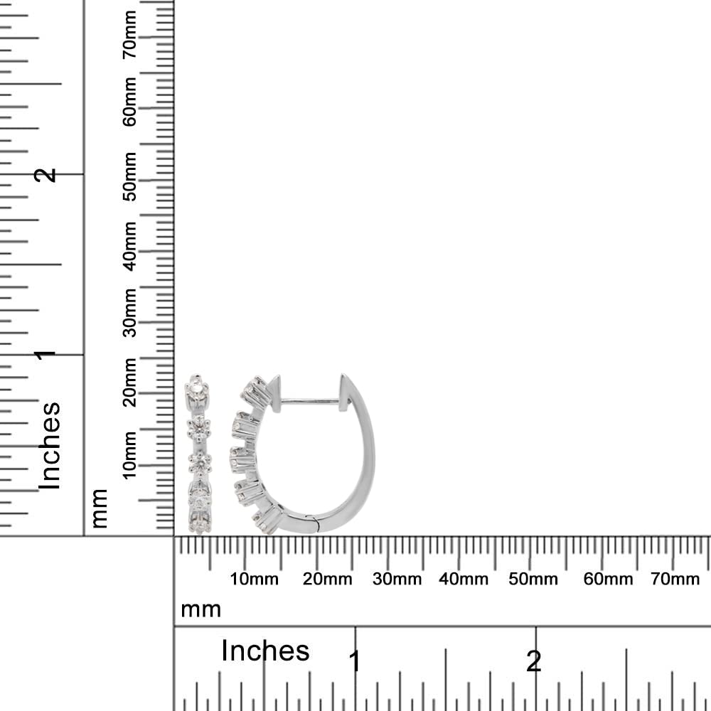 
                      
                        1 Carat Round Cut Lab Created Moissanite Diamond Five Stone Hoop Earrings In 10K Or 14K Solid Gold
                      
                    