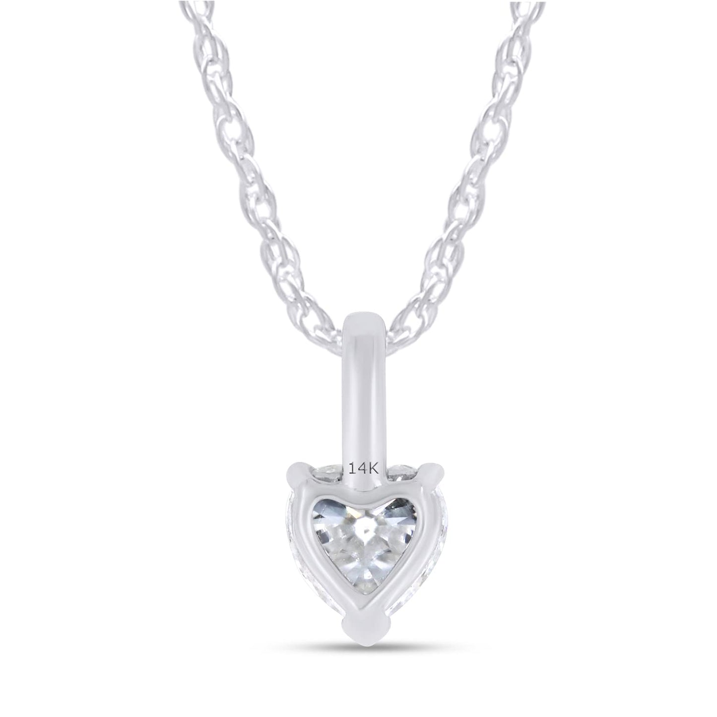 1/2 Carat 5MM Heart Cut Lab Created Moissanite Diamond Solitaire Pendant Necklace in 10K or 14K Solid Gold For Women (0.50 Cttw)