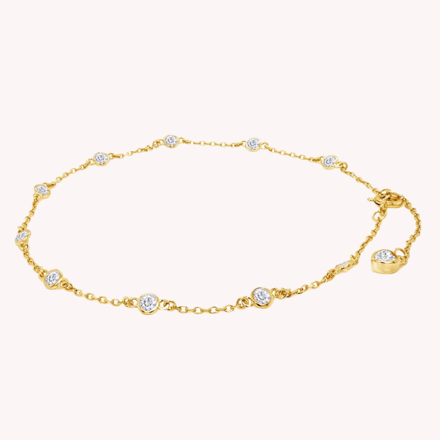 Station Anklet Moissanite Diamond