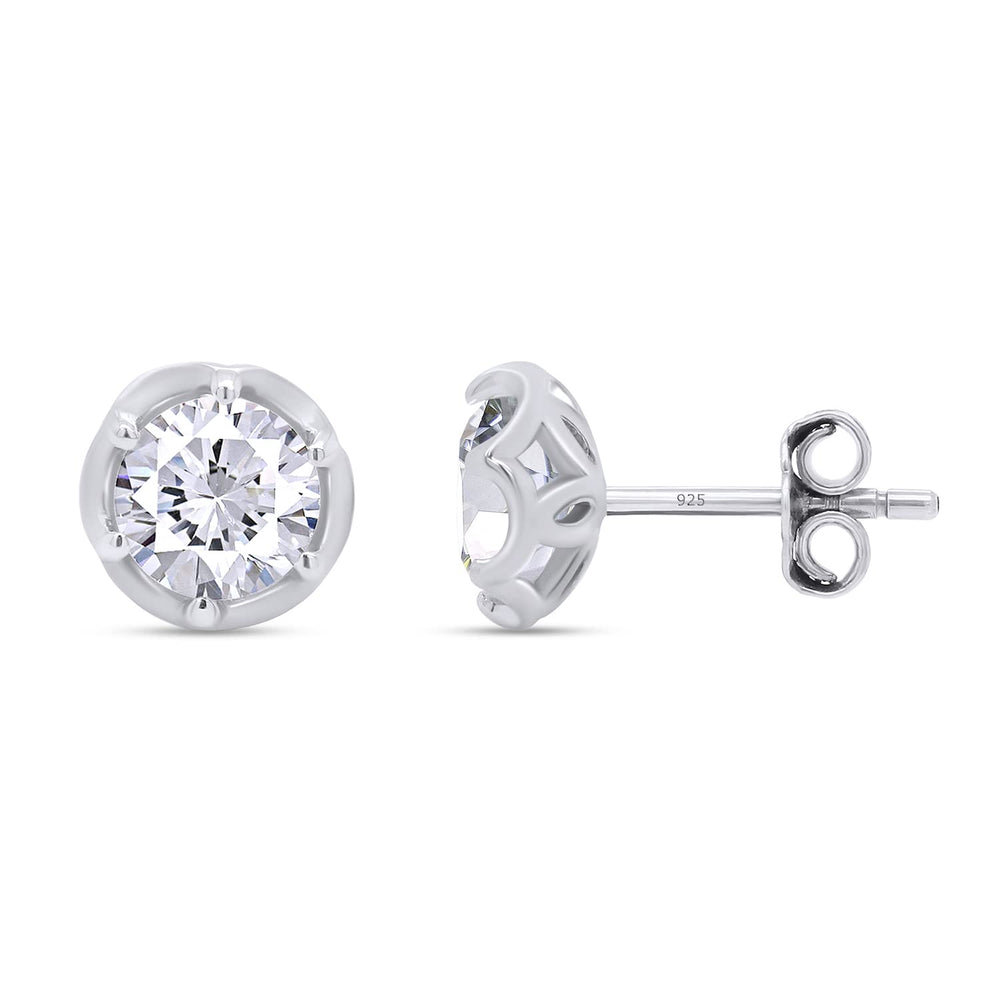 
                      
                        1 1/5 Carat 5.5MM Round Cut Lab Created Moissanite Diamond Push Back Stud Earrings In 925 Sterling Silver (1.20 Cttw)
                      
                    