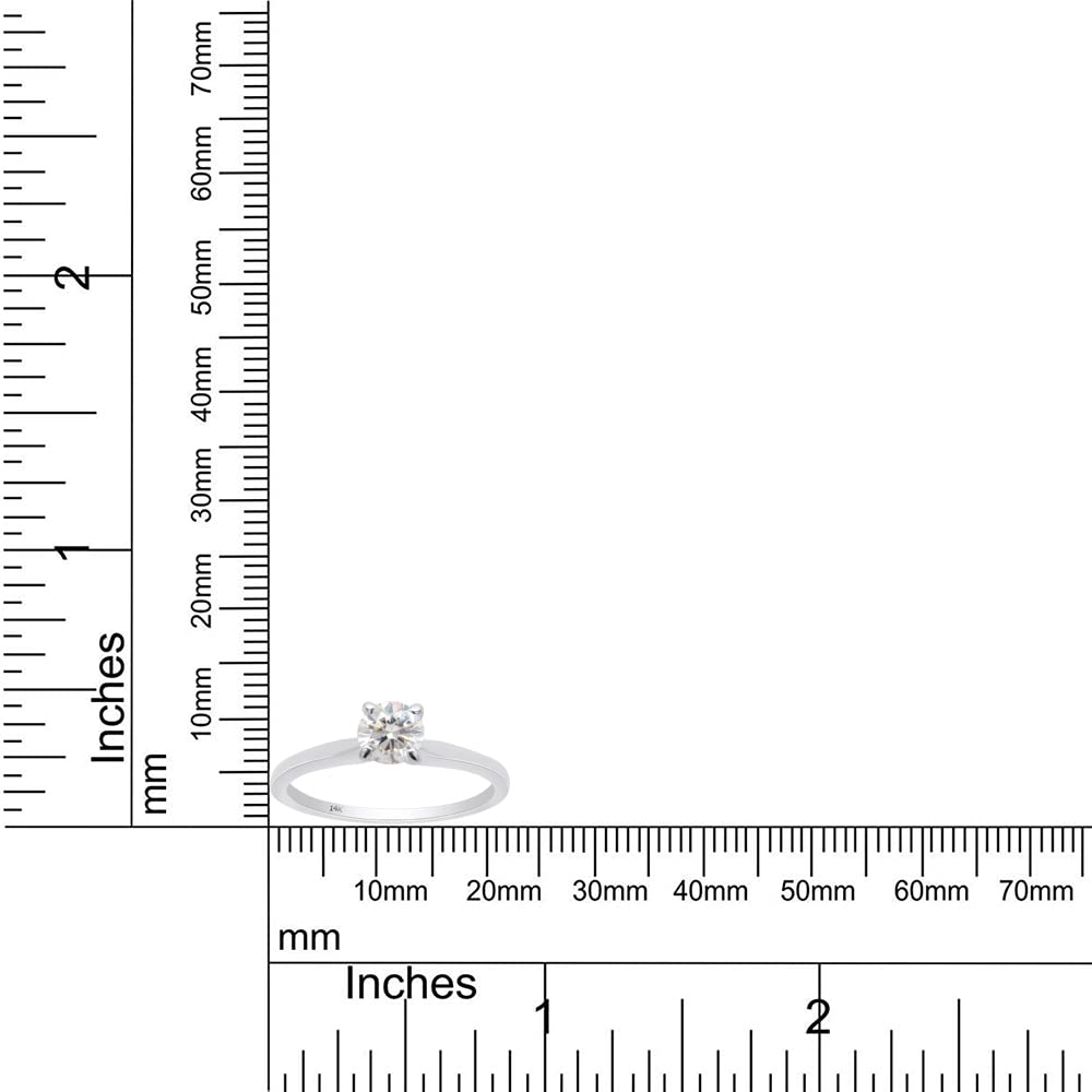 Load image into Gallery viewer, 1/3 Carat Round Cut Lab Created Moissanite Diamond Solitaire Engagement Ring for Women in 10K or 14K Solid Gold (0.35 Cttw)
