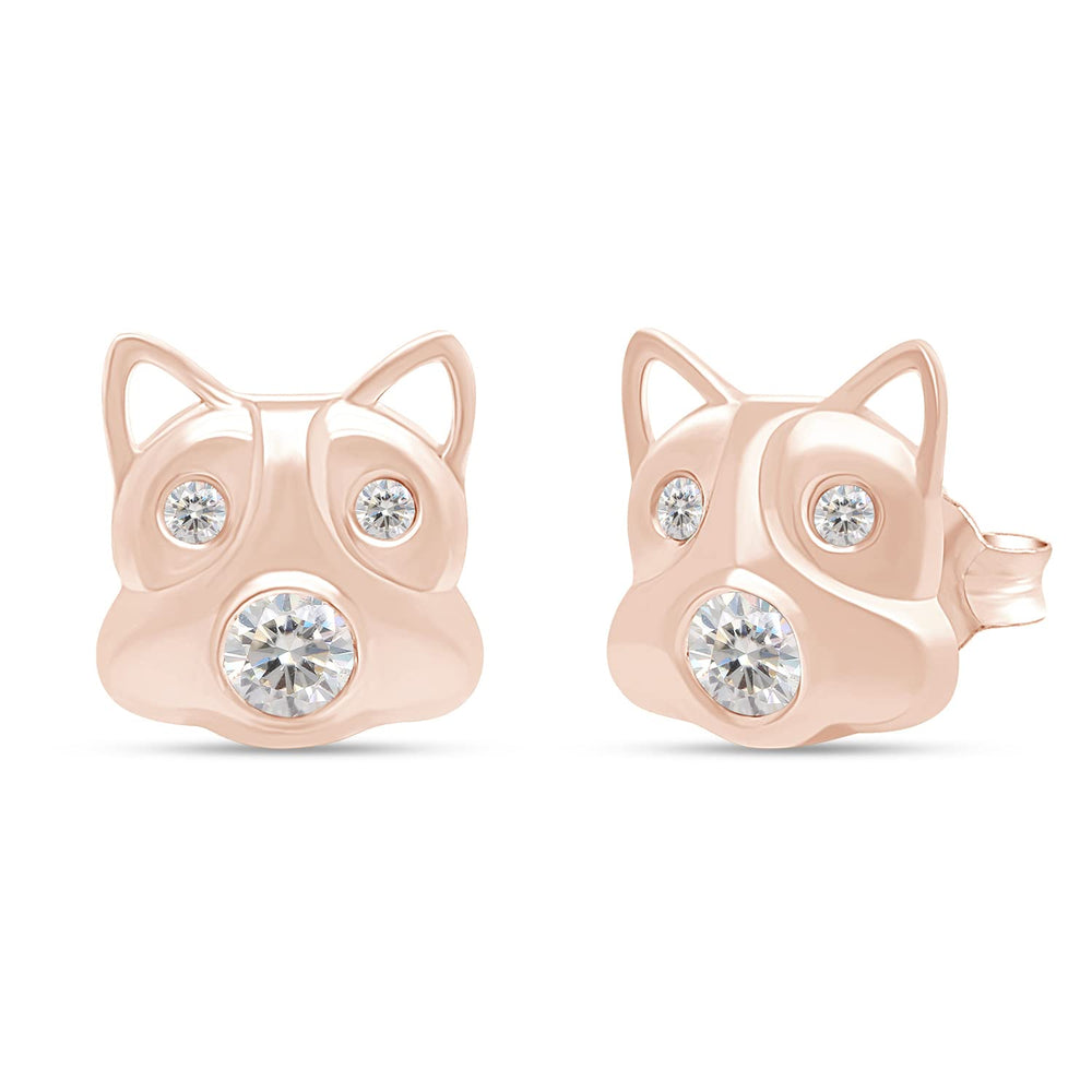 
                      
                        1/5 Carat Round Cut Lab Created Moissanite Diamond Push Back Pig Face Stud Earrings In 925 Sterling Silver With 10k Gold Post (0.20 Cttw)
                      
                    